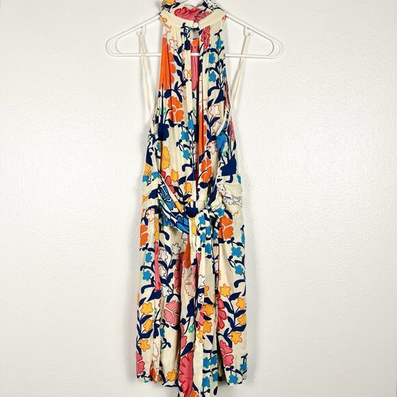 Anthropologie Tracy Reese Floral Ruffled Tie-Waist Colorful Romper Small - Picture 6 of 8